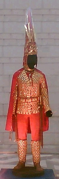red and gold cataphract armor