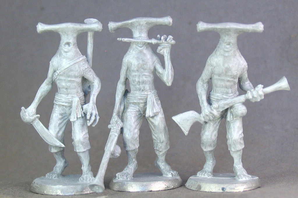 Hammerhead shark men miniatures with muskets and cutlases