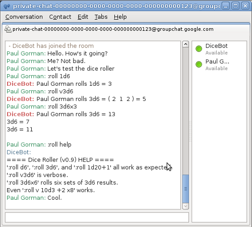 Dicebot screenshot