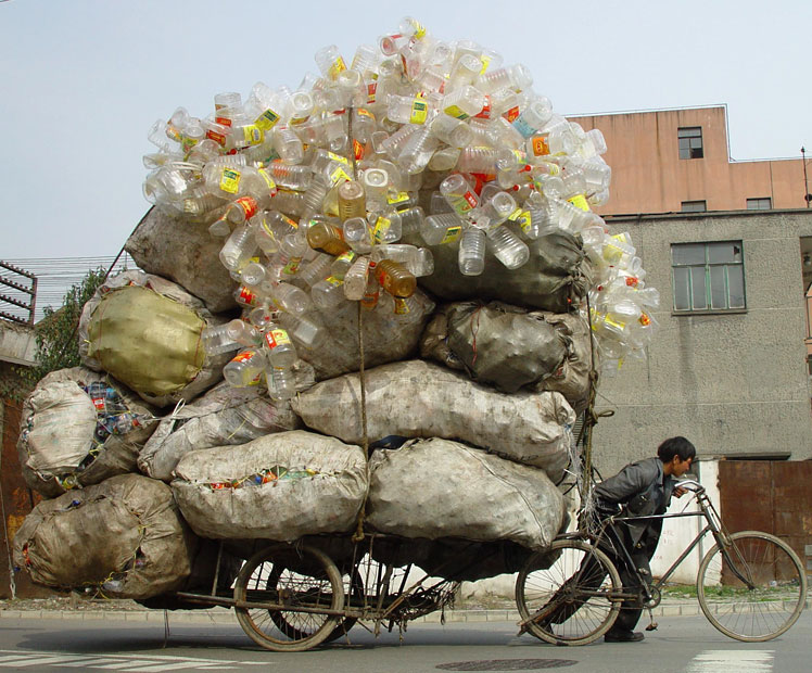 Hauling ridiculously huge load on a bicycle